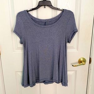 Blue and white striped top